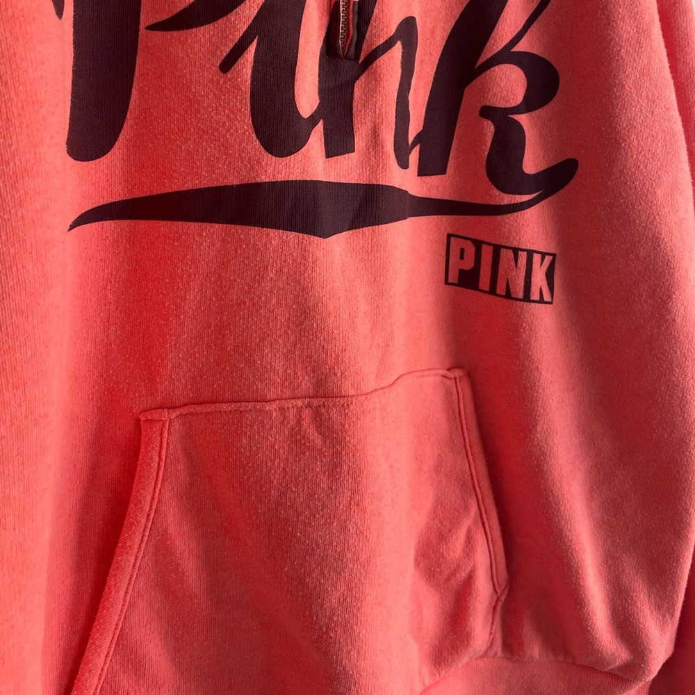 PINK Victoria's Secret 1/4 Zip Sweatshirt Size L - Picture 3 of 7